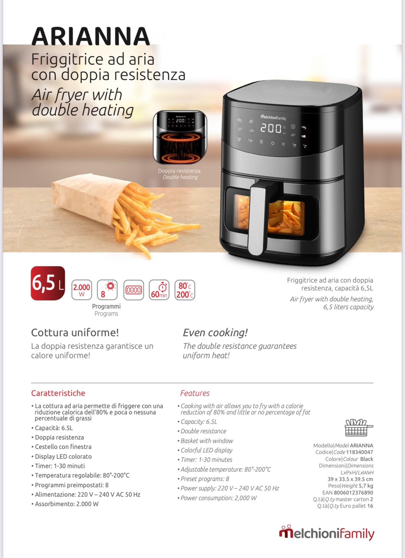 Friggitrice ad aria Arianna