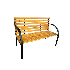 Panchina nero/legno naturale