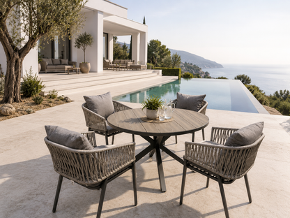 Set tavolo -4 sedie alu round