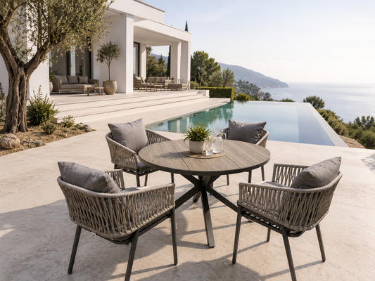 Set tavolo -4 sedie alu round