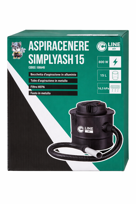 ASPIRACENERE 800 WATT 15 LITRI CON FILTRO HEPA