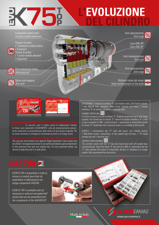 Cilindro Securemme K75 Evo Cromo Sat Modulare Frizionato