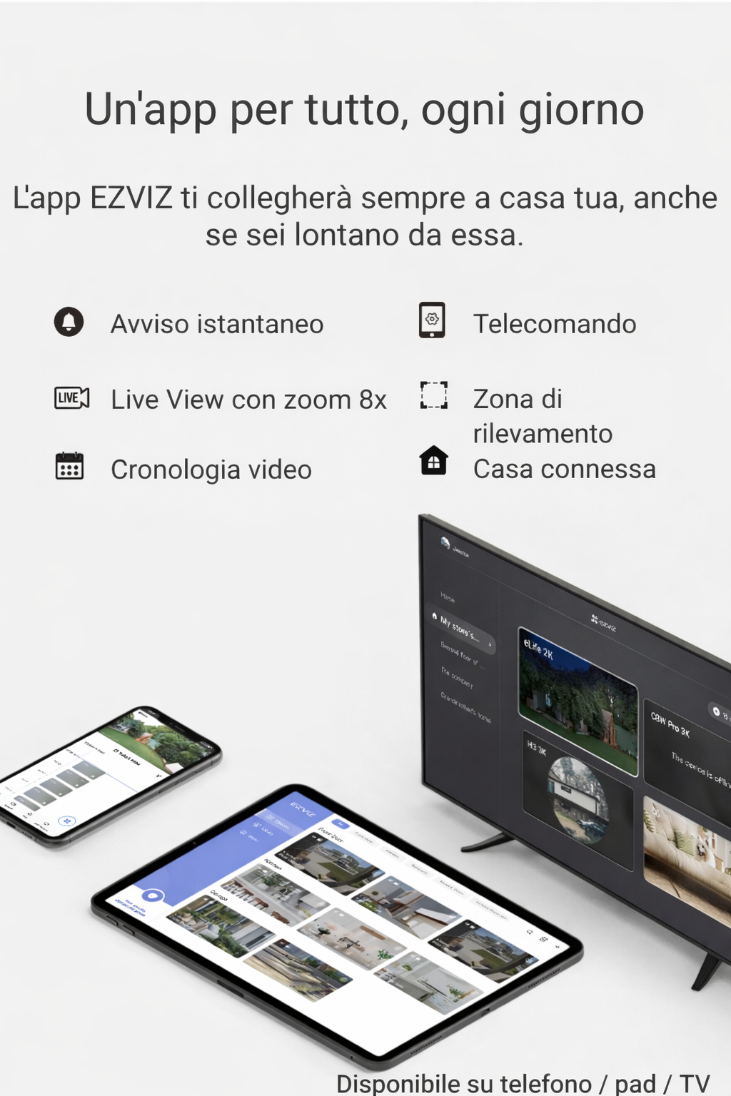 Telecamera WiFi EZVIZ H6c 360° | Controllo Casa, Baby Monitor e Sicurezza Smart