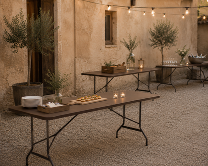 Tavolo Catering pieghevole marrone