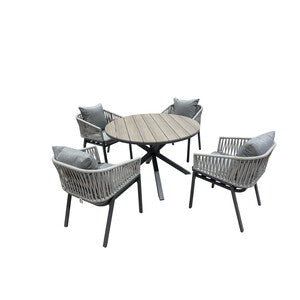 Set tavolo -4 sedie alu round